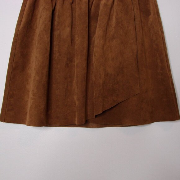 Aritzia Wilfred Free Nescher Faux Suede Mini Skirt Cocoa Brown Size Small - Picture 6 of 7